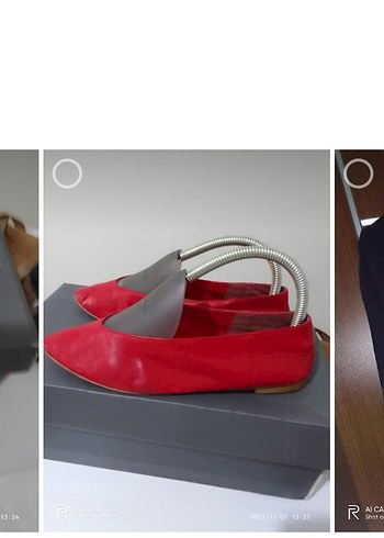 Kırmızı Stiletto Topuklu Kadın Babet orjinal marka zara