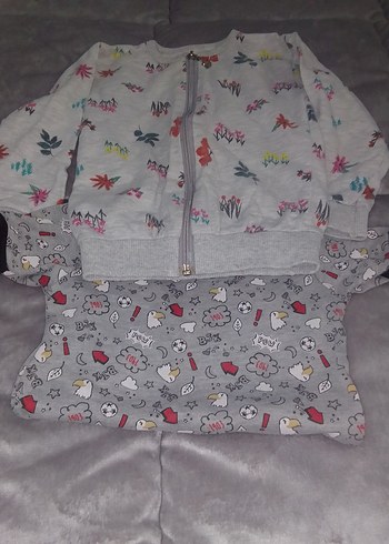 Gri Baskılı Uzun Kollu Bebek Body ikisi bir satılır - Görsel 3