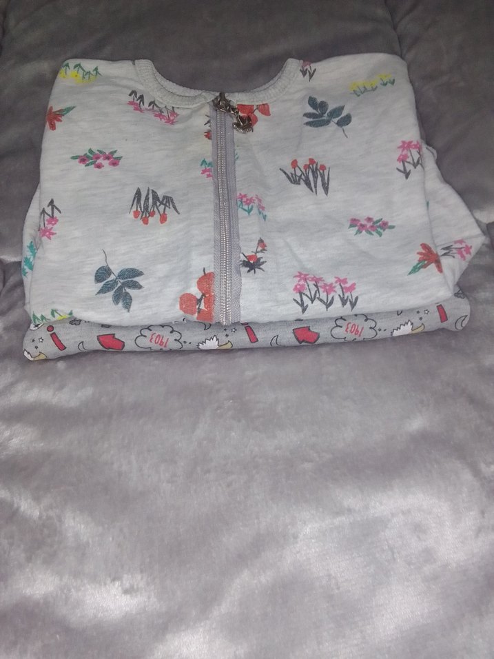 Gri Baskılı Uzun Kollu Bebek Body ikisi bir satılır - Görsel 2