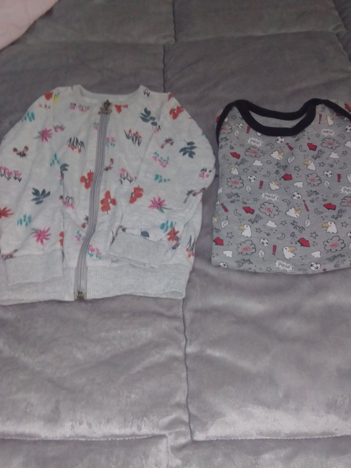 Gri Baskılı Uzun Kollu Bebek Body ikisi bir satılır - Görsel 4