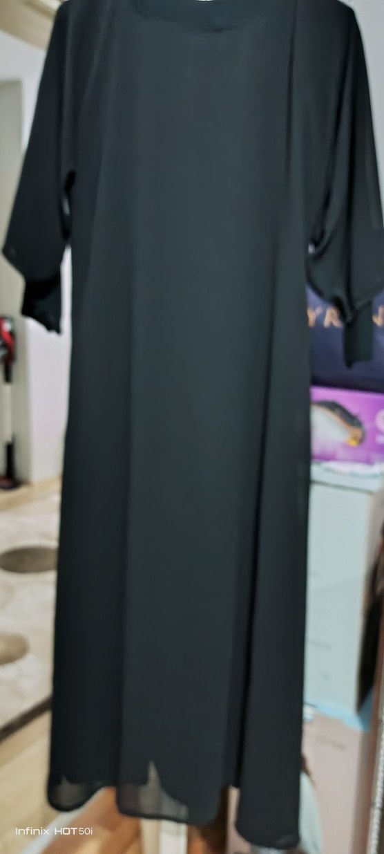 Uzun Siyah Gotik Salaş Elbise - Görsel 5