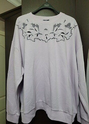 Kıabı lila renk 4XL büyük beden sweatshirt 
