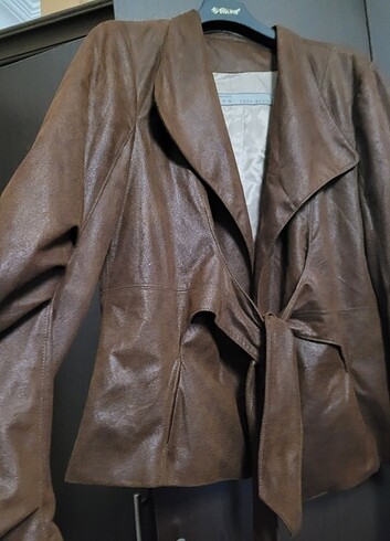 Zara basic XL-42 kahverengi süet ceket 