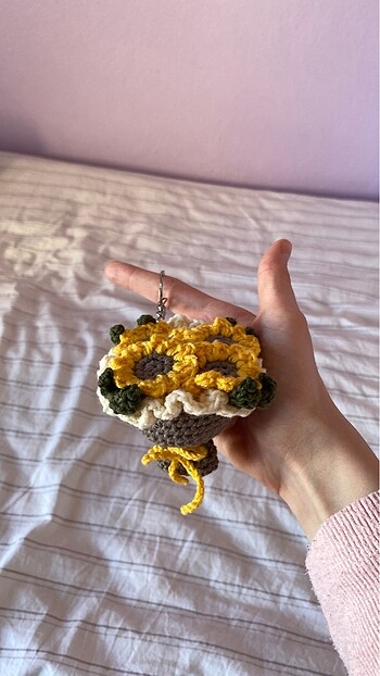 Mini buket anahtarlık #ayçiçeği