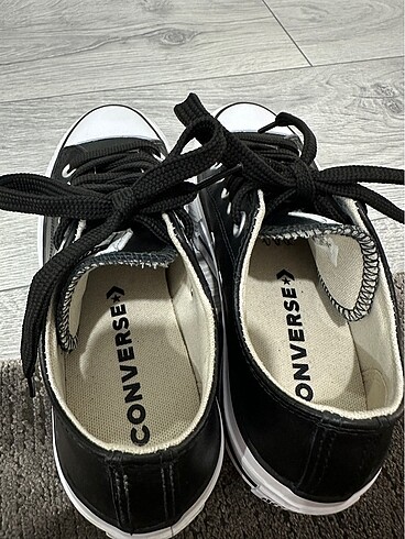 36 Beden siyah Renk Converse platform deri