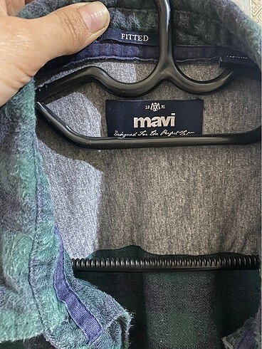 Mavi Jeans Mavi gomlek ekose yesıl