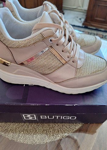 Butigo Bağcıklı Kadın Dolgu Topuk Spor Ayakkabı - Görsel 5