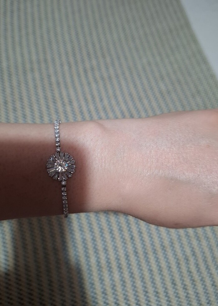 Zirkon taşlı çelik bileklik - Görsel 2