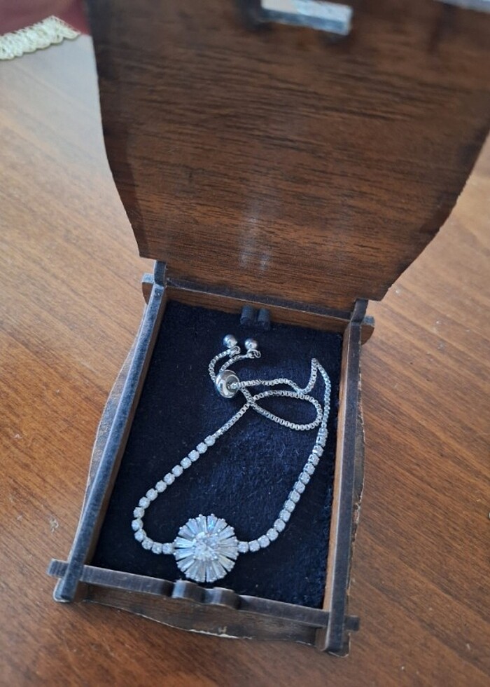 Zirkon taşlı çelik bileklik - Görsel 5