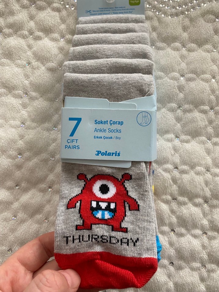 Polaris Erkek Çocuk 7 Çift Soket Çorap - Görsel 2