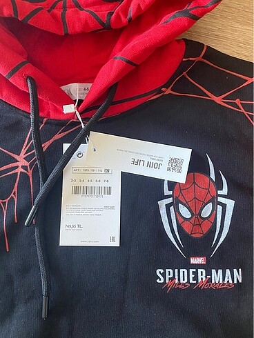 6 Yaş Beden çeşitli Renk Zara Spiderman alt üst takım eşofman