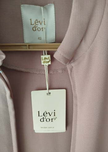 xl Beden Levidor Pudra Boncuk İşlemeli Uzun Kadın Ferace