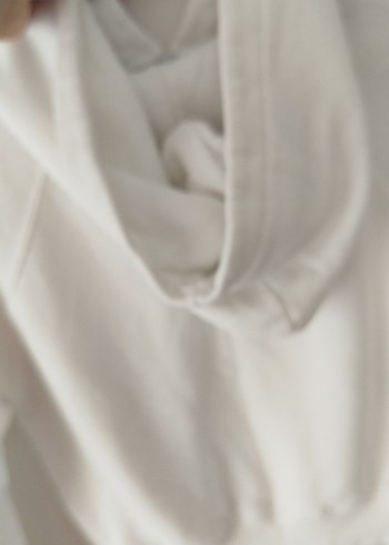 Beyaz Kapüşonlu Kadın Sweatshirt - Görsel 5