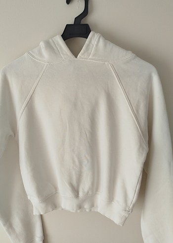 Beyaz Kapüşonlu Kadın Sweatshirt - Görsel 2