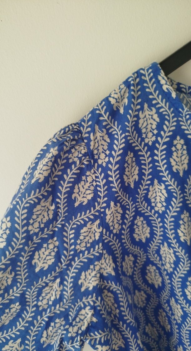 Mavi Bohem Düğmeli Uzun Kollu Bluz - Görsel 3