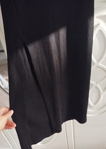 Uzun Kollu Siyah Yüksek Yaka Elbise - Görsel 2