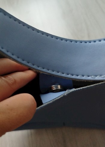 Pastel Mavi Deri Kadın Çanta - Görsel 2