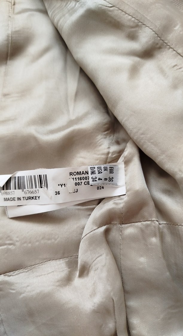 Bej Kadın Keten Blazer Ceket - Görsel 3