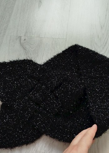 Siyah Örgü Kadın Atkı - Görsel 2