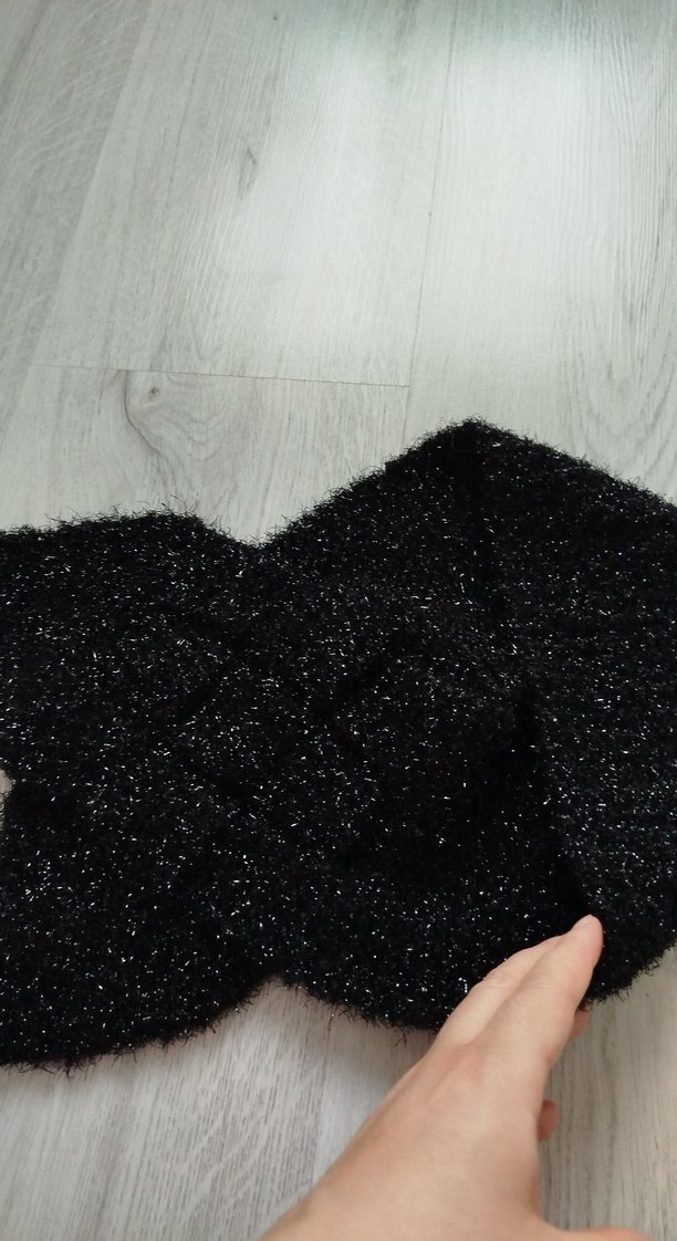 Siyah Örgü Kadın Atkı - Görsel 2