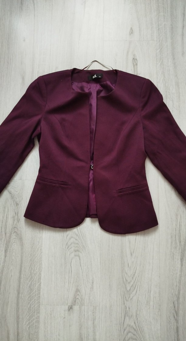 Mürdüm Düğmeli Kadın Blazer Ceket - Görsel 2