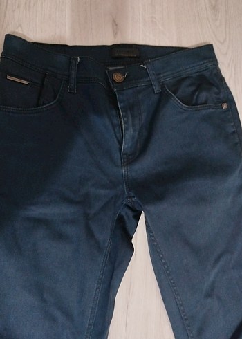 Lacivert Boy Kemerli Denim Pantolon - Görsel 3