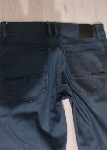 Lacivert Boy Kemerli Denim Pantolon - Görsel 4