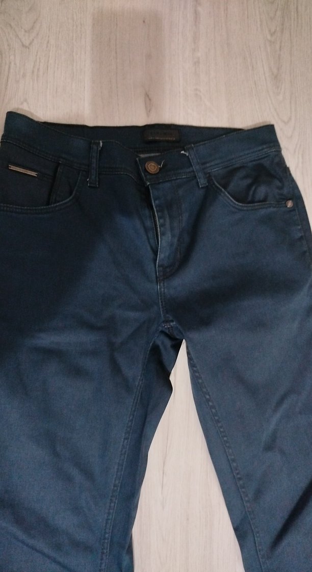 Lacivert Boy Kemerli Denim Pantolon - Görsel 3