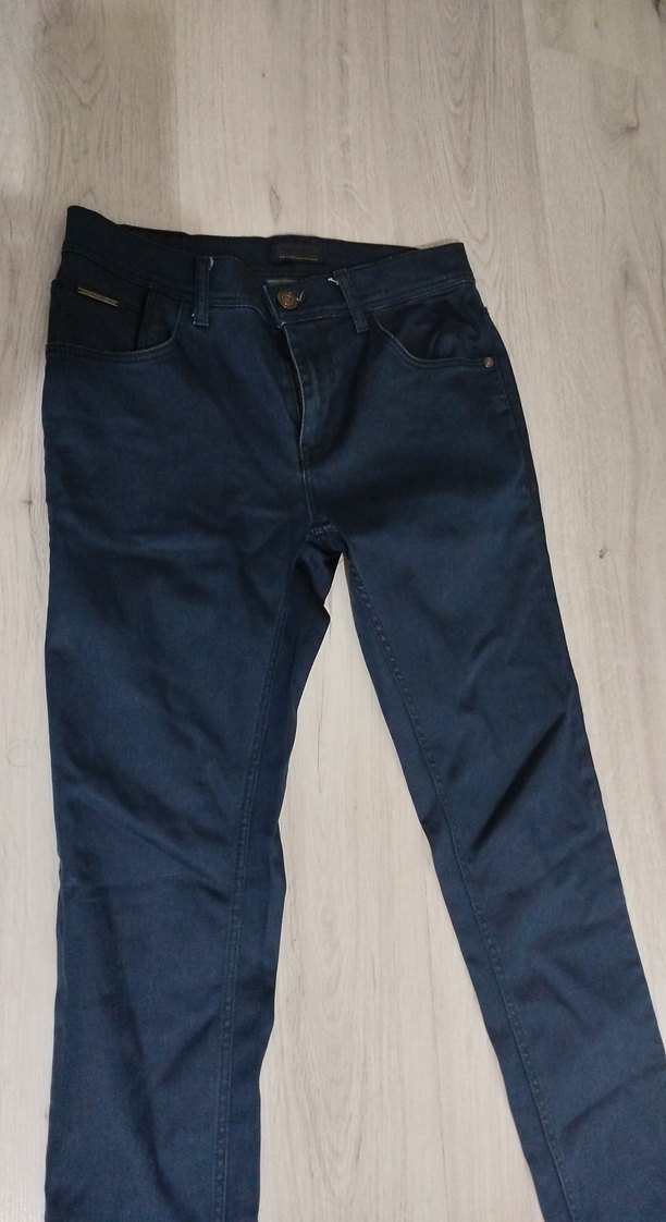 Lacivert Boy Kemerli Denim Pantolon - Görsel 2