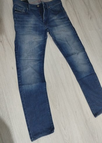 Erkek Lacivert Parlak Denim Kot Pantolon - Görsel 2