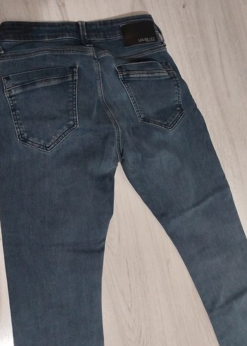 Erkek Gri Mavi Normal Kesim Denim Pantolon - Görsel 5