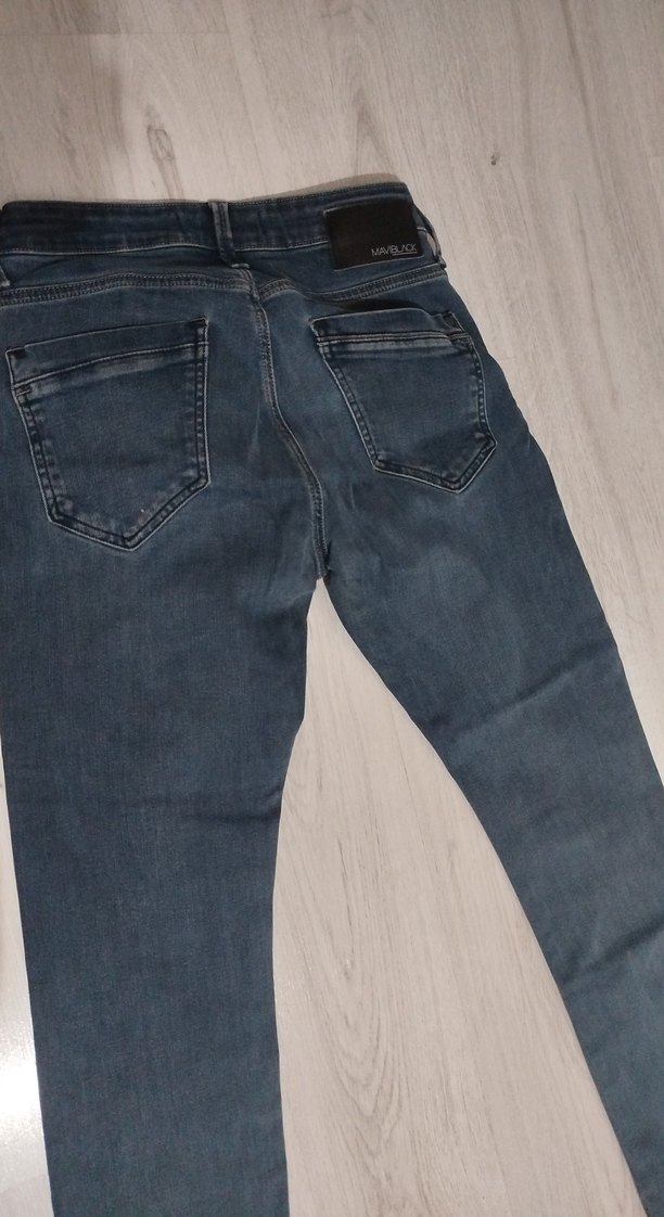 Erkek Gri Mavi Normal Kesim Denim Pantolon - Görsel 5
