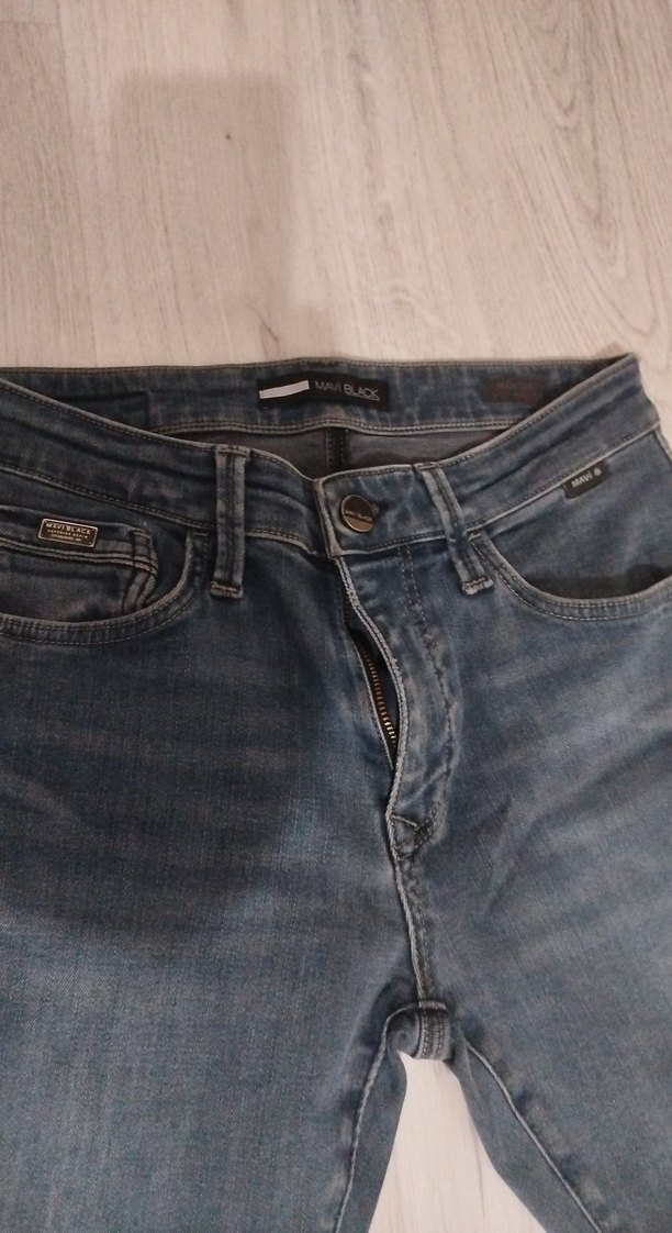 Erkek Gri Mavi Normal Kesim Denim Pantolon - Görsel 3