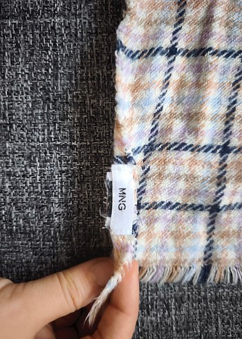 Çok Renkli Kareli Bohem mango Atkı - Görsel 7