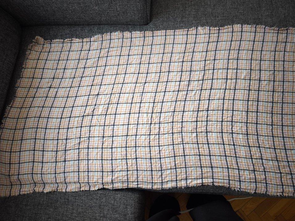 Çok Renkli Kareli Bohem mango Atkı - Görsel 4