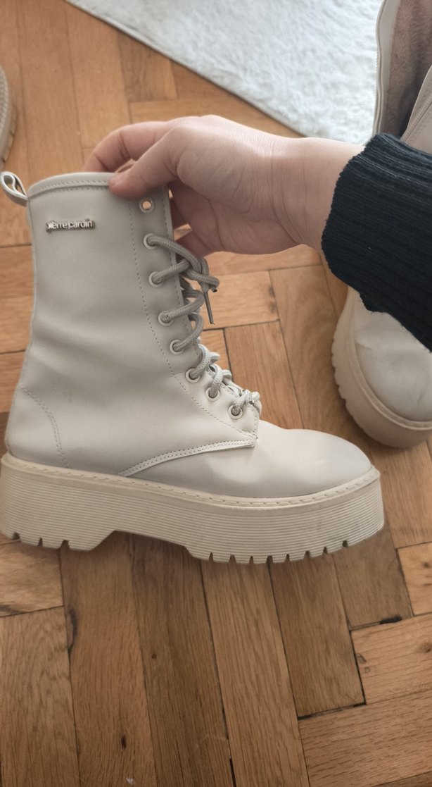 Pierre Cardin Bej Bağcıklı Kadın Dolgu Topuk Bot - Görsel 3