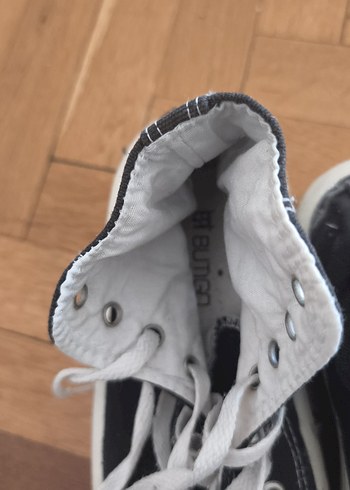 37 numara Kadın Siyah-Beyaz Bağcıklı Spor Ayakkabı - Görsel 2