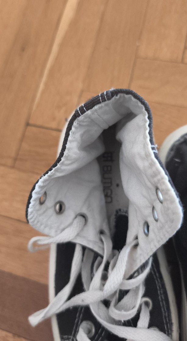 37 numara Kadın Siyah-Beyaz Bağcıklı Spor Ayakkabı - Görsel 2