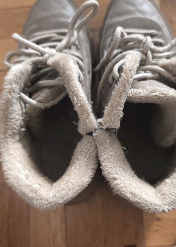 38 numara Gri  Tüylü Kadın Dolgu Topuk Bot - Görsel 3