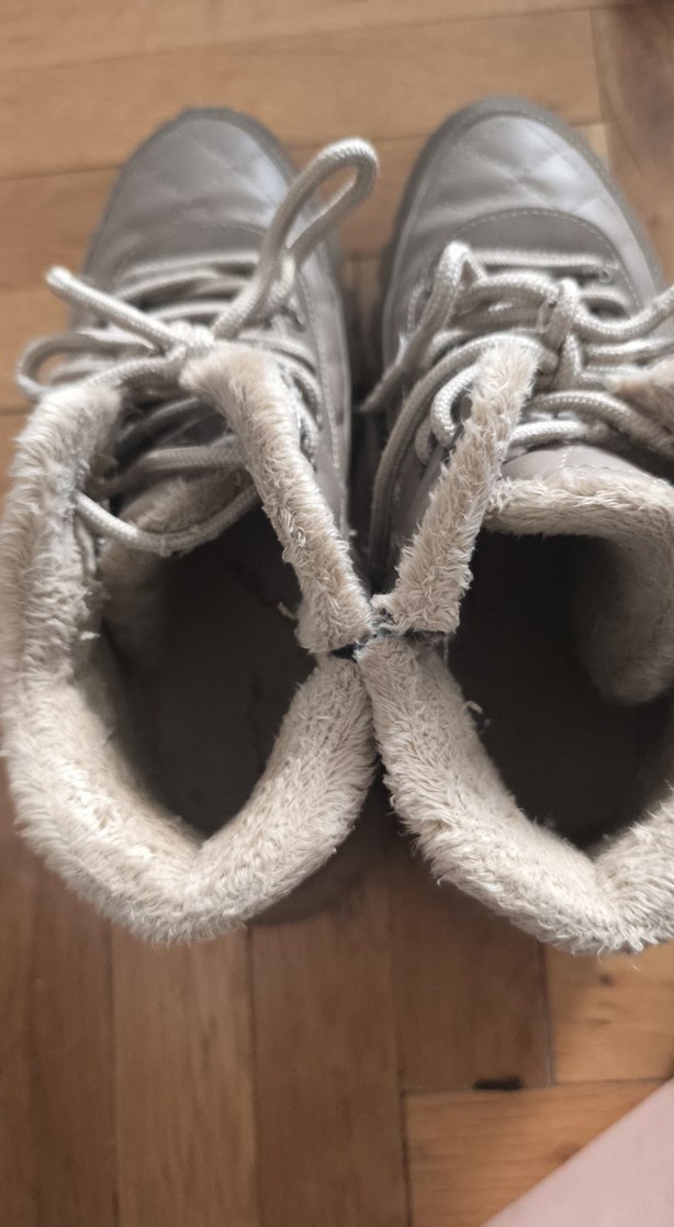 38 numara Gri  Tüylü Kadın Dolgu Topuk Bot - Görsel 3