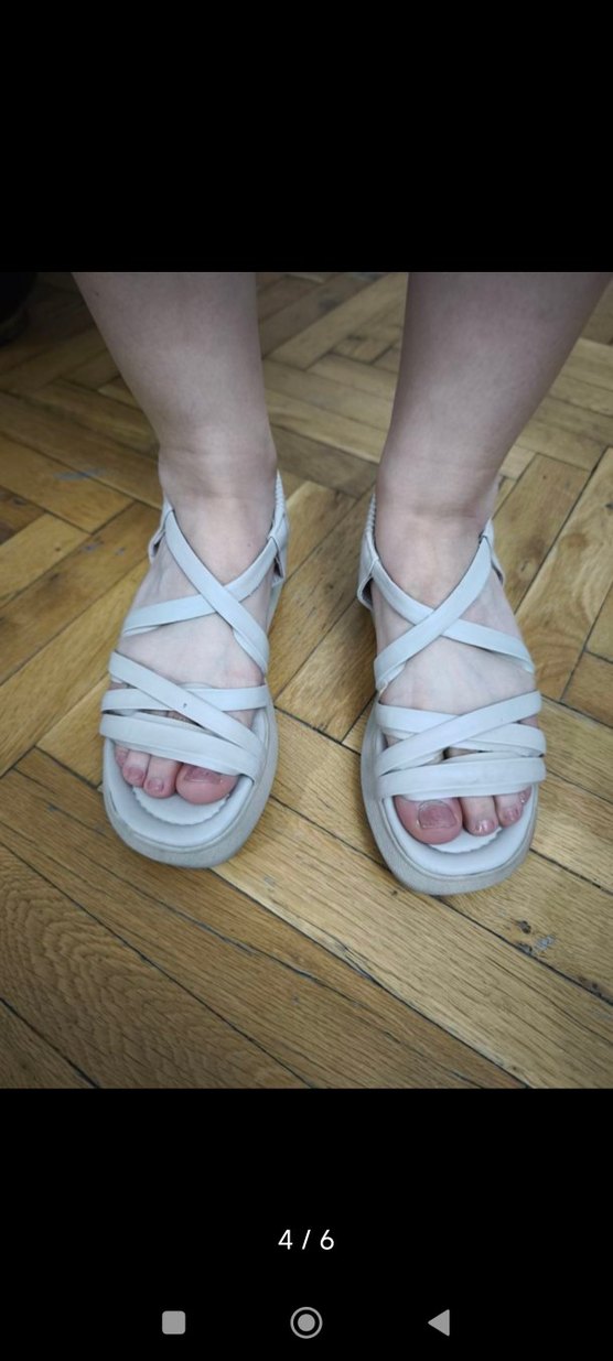 Bej Kadın Dolgu Topuklu Bağcıklı Sandalet - Görsel 3