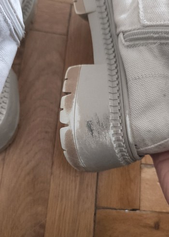 Twist 37 numara Bej Bağcıklı Kadın Botu, Kalın Topuklu - Görsel 6