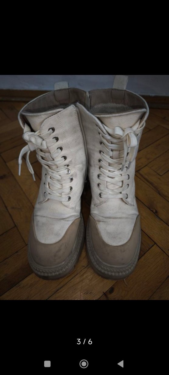 Twist 37 numara Bej Bağcıklı Kadın Botu, Kalın Topuklu - Görsel 2