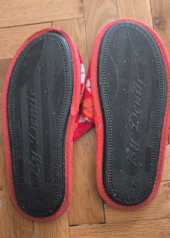 Kadın Kırmızı Ekose Desenli Ev Terliği - Görsel 3