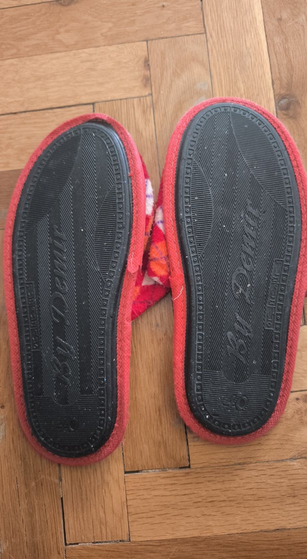 Kadın Kırmızı Ekose Desenli Ev Terliği - Görsel 3