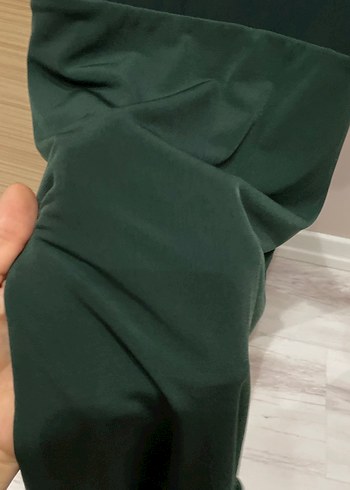 Yeşil Drapeli Midi Elbise - Görsel 5