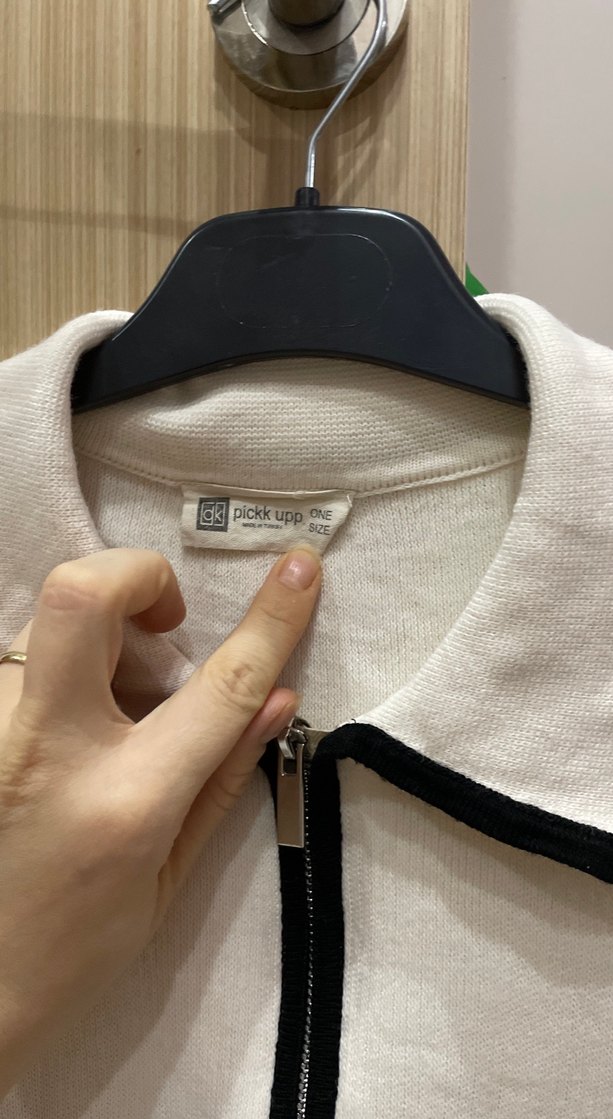 Fermuarlı Beyaz Kısa Kollu Kadın triko elbise - Görsel 3