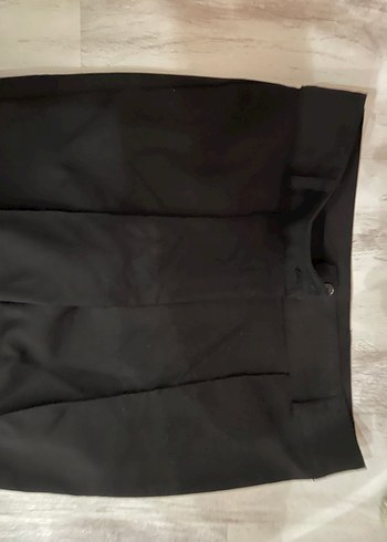 Siyah Kadın Kumaş Pantolon Midi Boy - Görsel 2