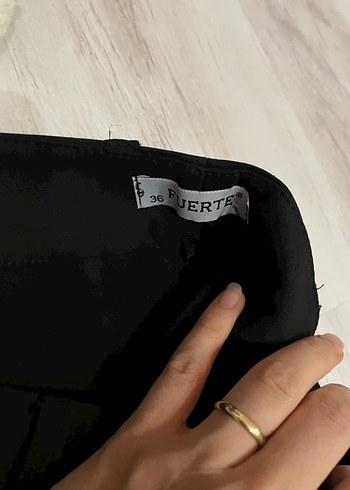 Siyah Kadın Kumaş Pantolon Midi Boy - Görsel 3