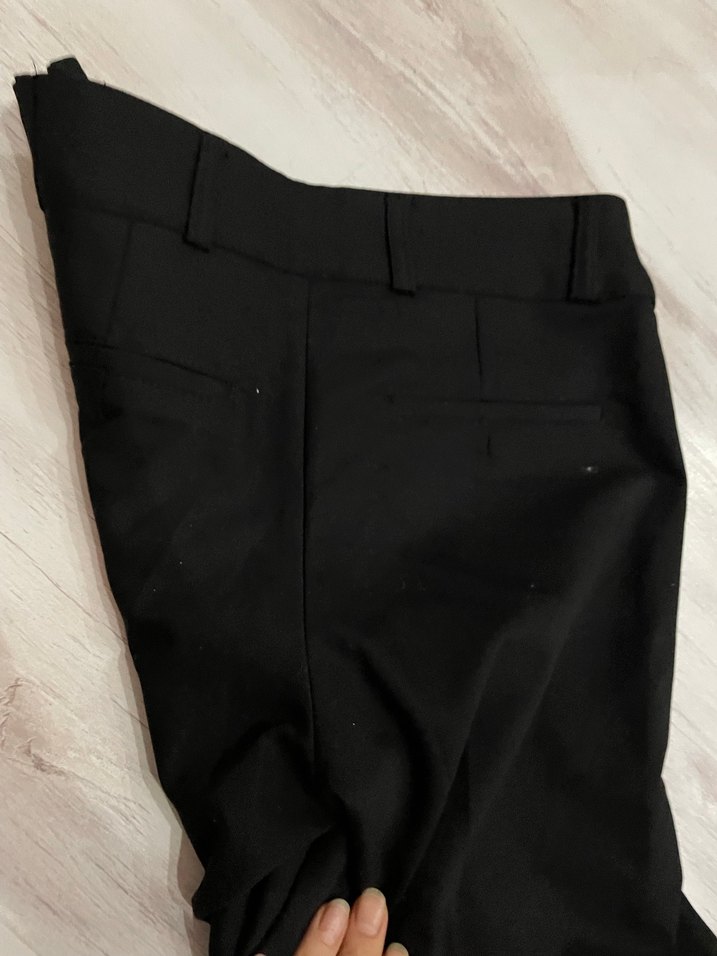 Siyah Kadın Kumaş Pantolon Midi Boy - Görsel 4